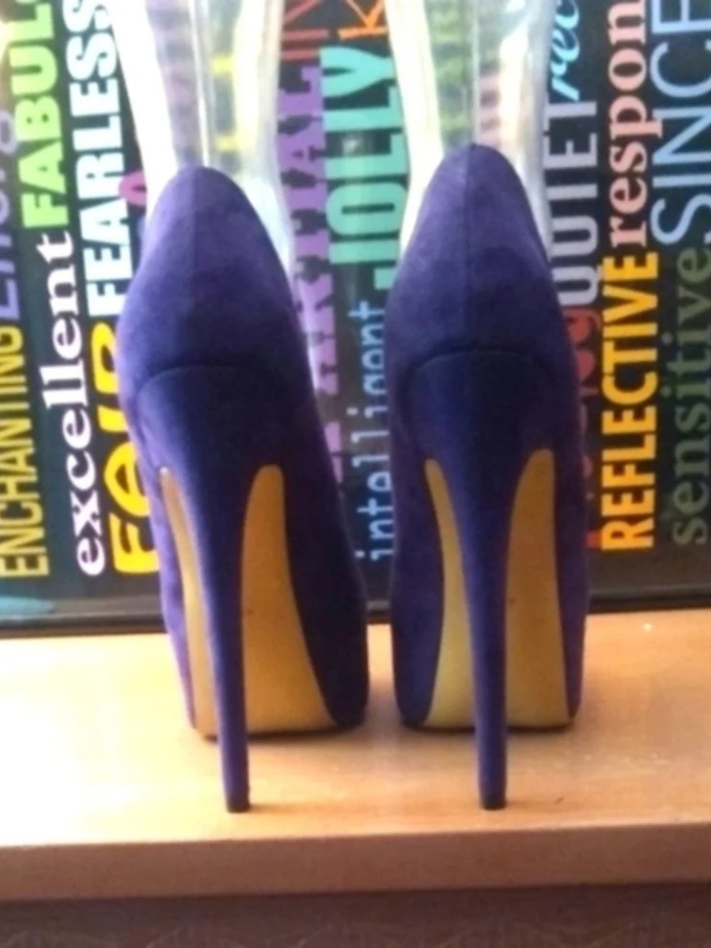 Purple Suede Platform Stiletto Pumps!.